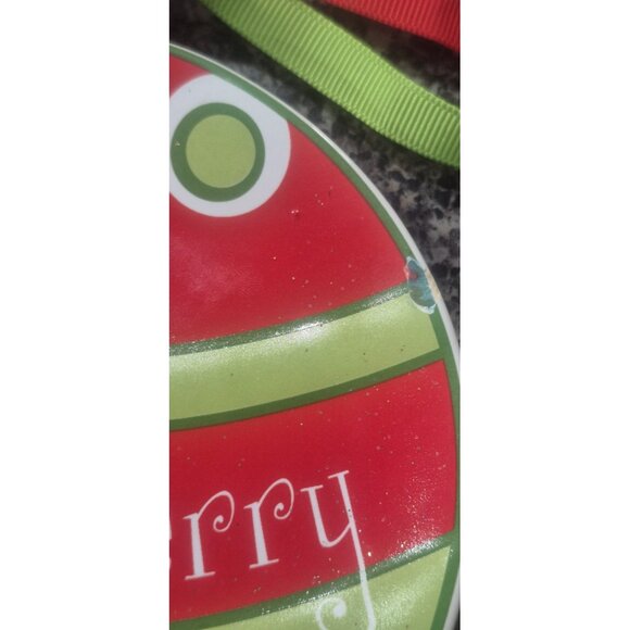 Set Of (2) Mud Pie Christmas Ornament 5 1/2" Display  Plate Holiday Decor - Picture 5 of 7